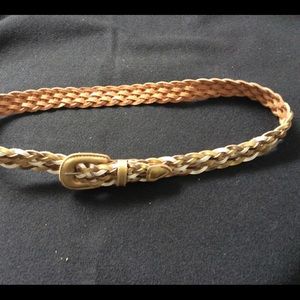 Gold/Bronze/Silver Leather Belt is 37” long, Genuine Leather